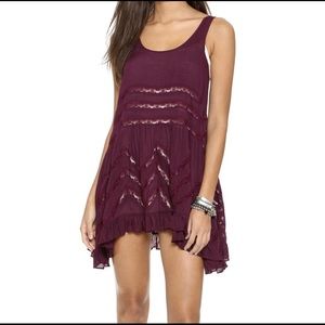 Free People Maroon Trapeze Slip